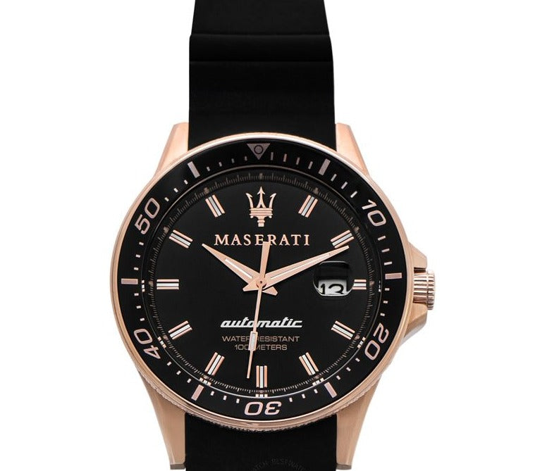  Shop Authentic Maserati SFIDA Automatic Black Dial Black Rubber Strap Watch For Men - R8821140001 - Luxxuri