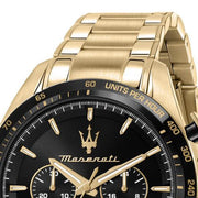  Shop Authentic Maserati Traguardo Chronograph Black Dial Gold Steel Strap Watch For Men - R8873612041 - Luxxuri