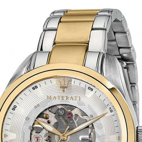  Shop Authentic Maserati Traguardo Automatic White Skeleton Dial Two Tone Steel Strap Watch For Men - R8823112003 - Luxxuri