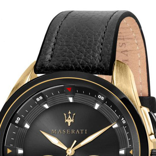  Shop Authentic Maserati Traguardo Chronograph Black Dial Black Leather Strap Watch For Men - R8871612033 - Luxxuri