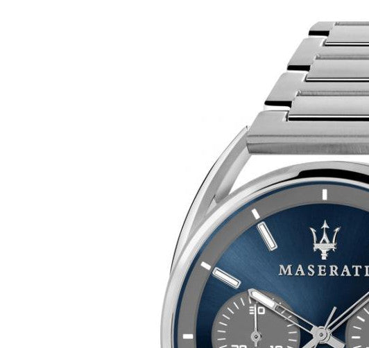  Shop Authentic Maserati Trimarano Chronograph Blue Dial Silver Steel Strap Watch For Men - R8873632004 - Luxxuri
