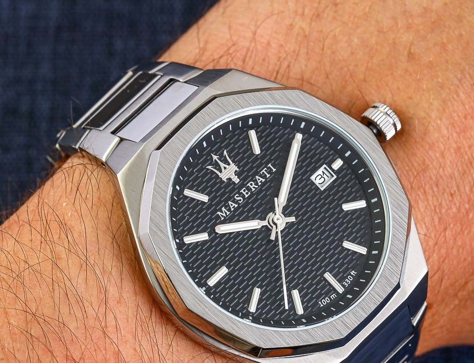  Shop Authentic Maserati Stile Analog Black Dial Silver Steel Strap Watch For Men - R8853142003 - Luxxuri