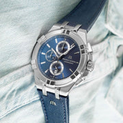  Shop Authentic Maurice Lacroix Aikon Chronograph Blue Dial Blue Leather Strap Watch for Men - AI1018-SS001-430-1 - Luxxuri