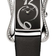  Shop Authentic Maurice Lacroix Fiaba Black Dial with Diamonds Black Leather Strap Watch for Women - DV5012-SD531-350 - Luxxuri