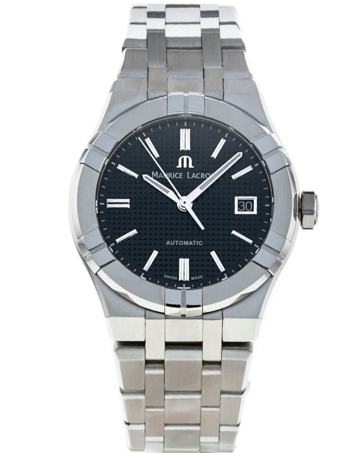  Shop Authentic Maurice Lacroix Aikon Automatic Black Dial Silver Steel Strap Watch For Men - AI6008-SS002-330-1 - Luxxuri