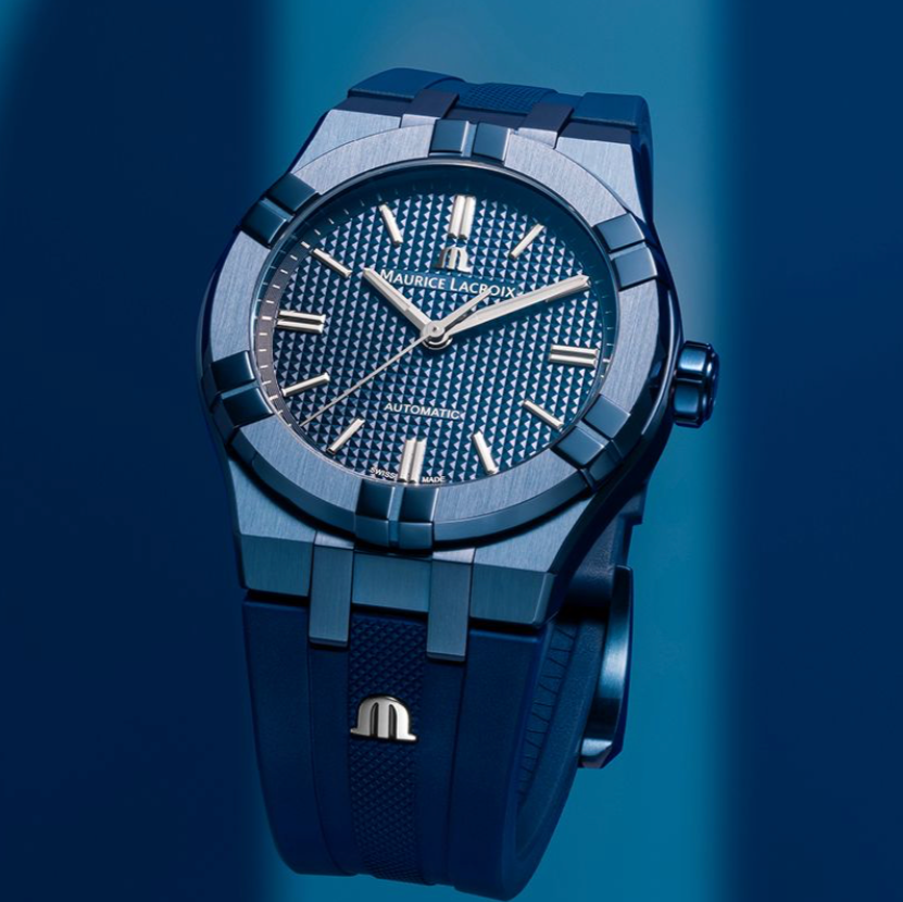  Shop Authentic Maurice Lacroix Automatic PVD Limited Edition Blue Dial Blue Silicon Strap Watch For Men - AI6007-PVC00-430-4 - Luxxuri