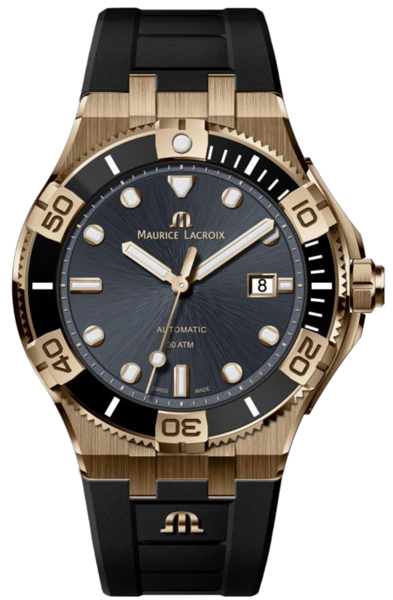  Shop Authentic Maurice Lacroix Aikon Venturer Black Dial Black Rubber Strap Watch For Men - AI6058-BRZ0B-330-2 - Luxxuri
