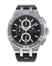  Shop Authentic Maurice Lacroix Aikon Chronograph Black Dial Black Leather Strap Watch for Men - AI1018-SS001-330-1 - Luxxuri