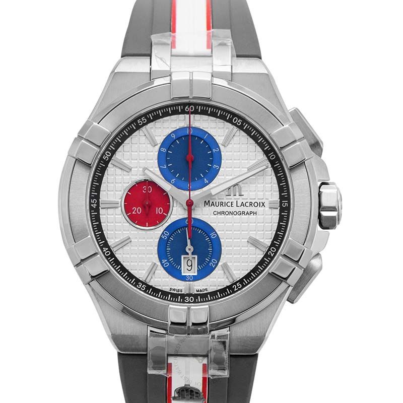  Shop Authentic Maurice Lacroix Aikon Chronograph Special Edition Mahindra Racing Silver Dial Grey Rubber Strap Watch for Men - AI1018-TT031-130-2 - Luxxuri