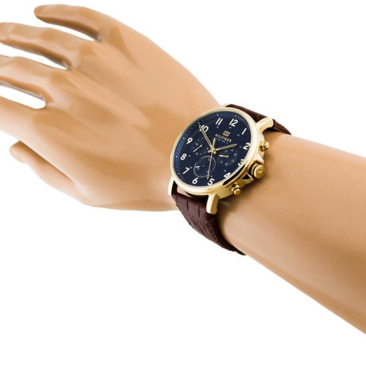  Shop Authentic Tommy Hilfiger Daniel Blue Dial Brown Leather Strap Watch for Men - 1710380 - Luxxuri