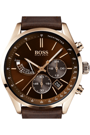  Shop Authentic Hugo Boss Grand Prix Brown Dial Brown Leather Strap Watch for Men - 1513605 - Luxxuri
