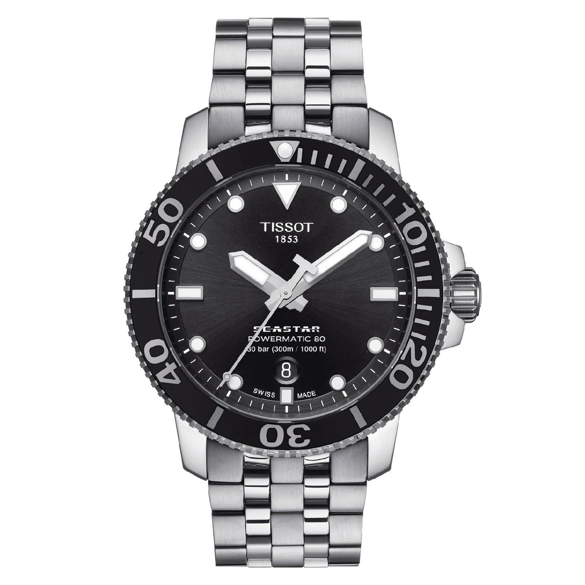  Shop Authentic Tissot Seastar 1000 Powermatic 80 Black Dial Silver Steel Strap Watch For Men - T120.407.11.051.00 - Luxxuri