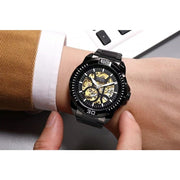  Shop Authentic Fossil Bronson Automatic Skeleton Black Dial Black Steel Strap Watch for Men - ME3217 - Luxxuri