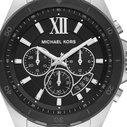  Shop Authentic Michael Kors Brecken Chronograph Black Dial Silver Steel Strap Watch For Men - MK8847 - Luxxuri