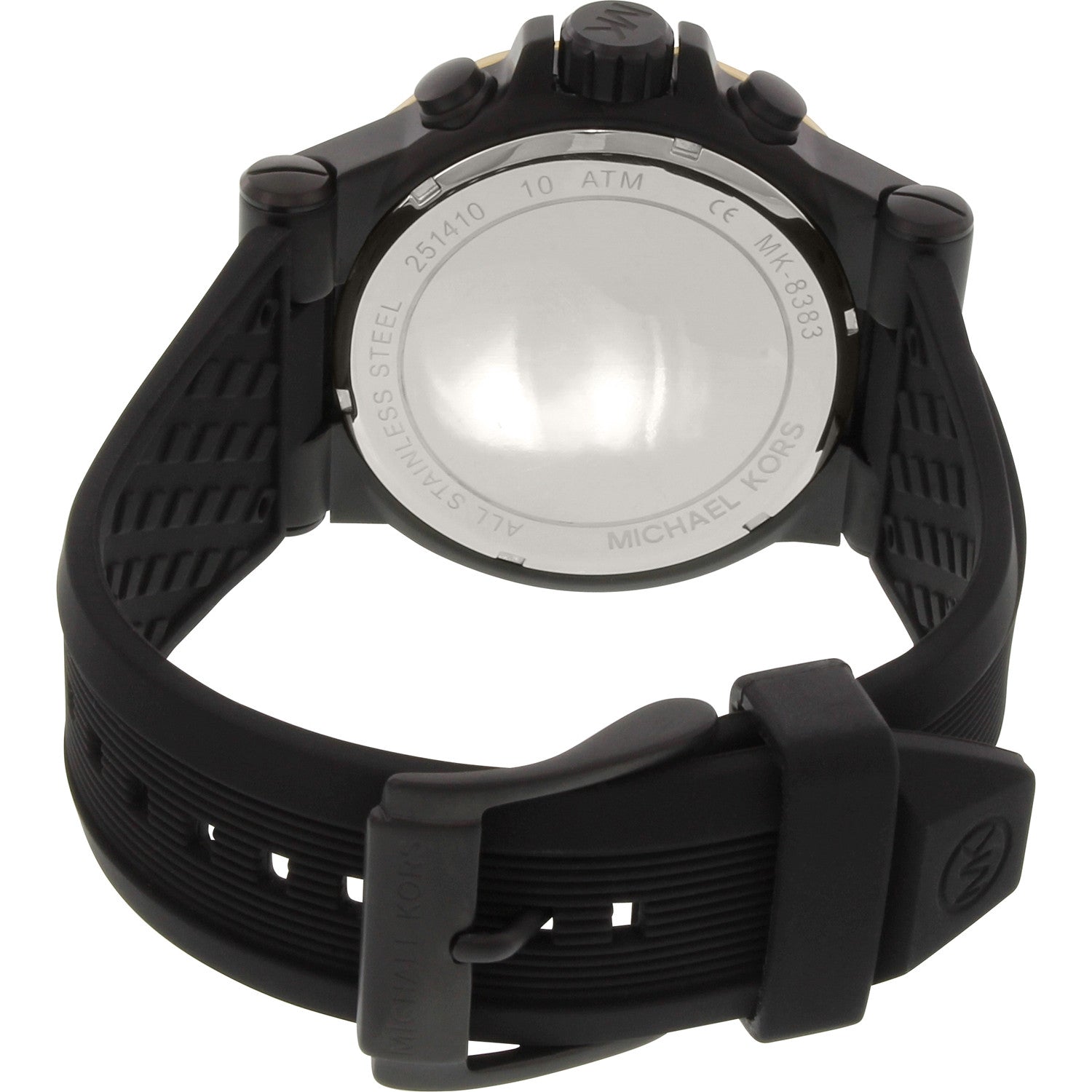  Shop Authentic Michael Kors Dylan Chronograph Quartz Black Dial Black Rubber Strap Watch For Men - MK8383 - Luxxuri