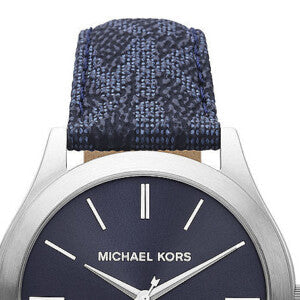  Shop Authentic Michael Kors Slim Runway Analog Blue Dial Blue Leather Strap Watch For Men - MK8907 - Luxxuri