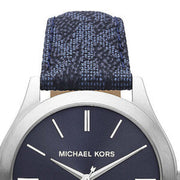  Shop Authentic Michael Kors Slim Runway Analog Blue Dial Blue Leather Strap Watch For Men - MK8907 - Luxxuri