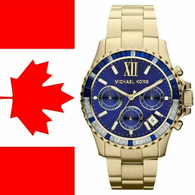  Shop Authentic Michael Kors Everest Chronograph Blue Dial Gold Steel Strap Watch for Women - MK5754 - Luxxuri