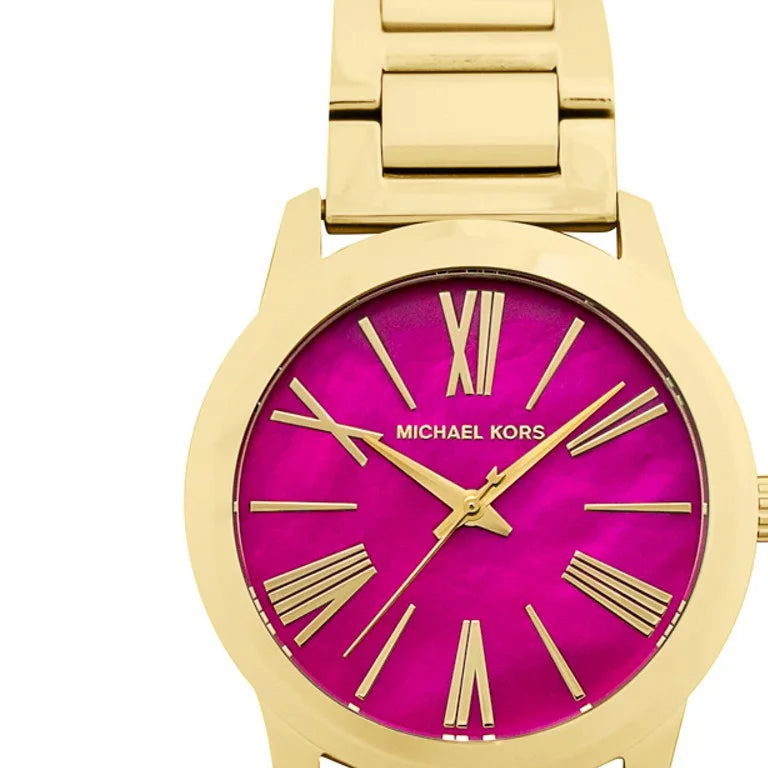  Shop Authentic Michael Kors Hartman Quartz Pink Dial Gold Steel Strap Watch For Women - MK3520 - Luxxuri
