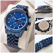  Shop Authentic Michael Kors Lexington Chronograph Blue Dial Blue Steel Strap Watch for Men - MK8480 - Luxxuri