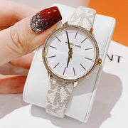  Shop Authentic Michael Kors Pyper Quartz Silver Dial White Leather Strap Watch For Women - MK1037 - Luxxuri