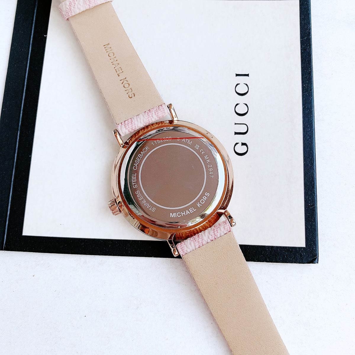  Shop Authentic Michael Kors Pyper Quartz Silver Dial Pink Leather Strap Watch for Women - MK2947 - Luxxuri