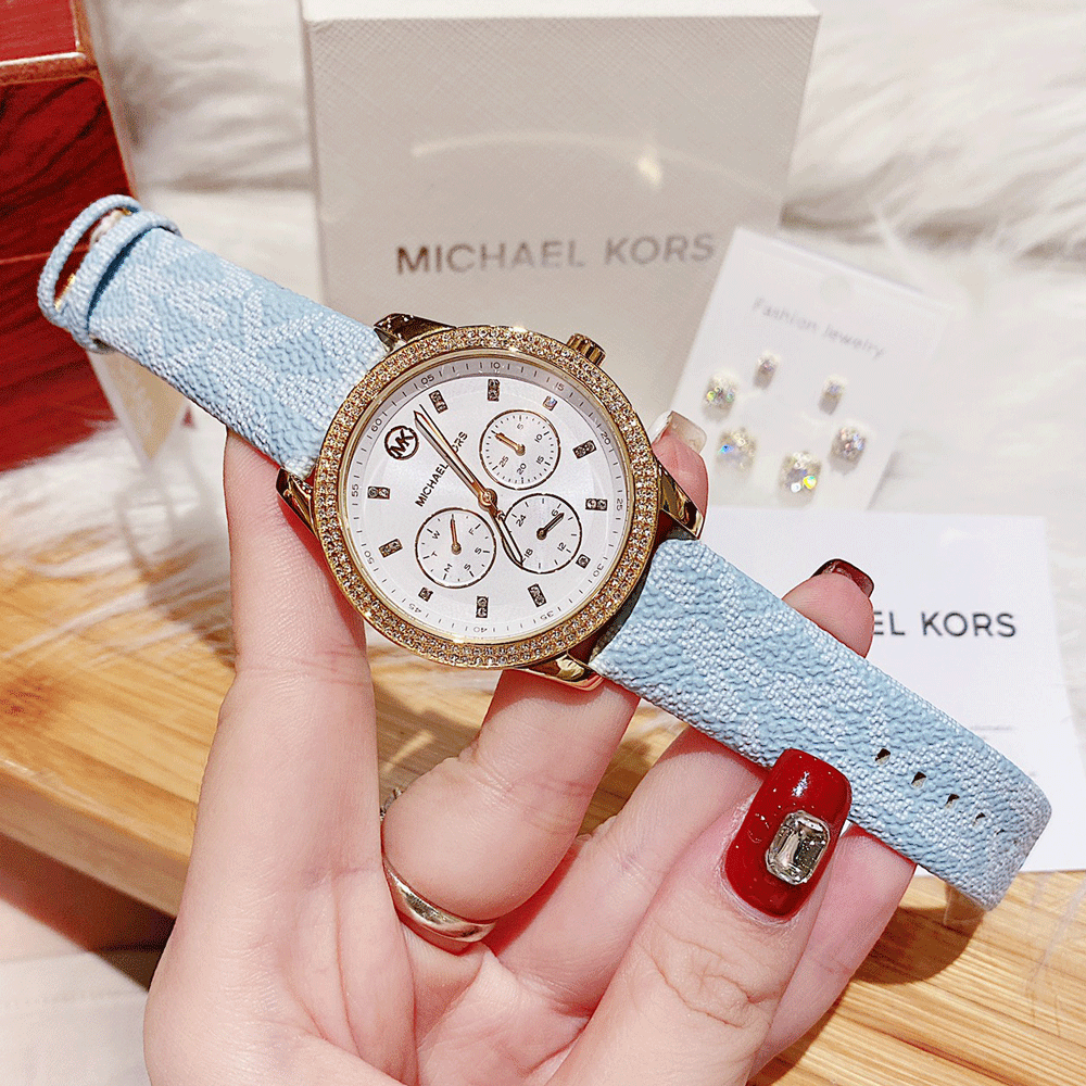  Shop Authentic Michael Kors Tibby Multifunction White Dial Blue Leather Strap Watch For Women - MK2965 - Luxxuri