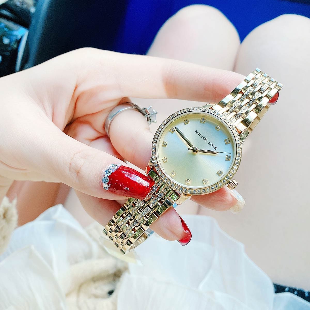  Shop Authentic Michael Kors Melissa Quartz Gold Dial Gold Steel Strap Watch for Women - MK4368 - Luxxuri