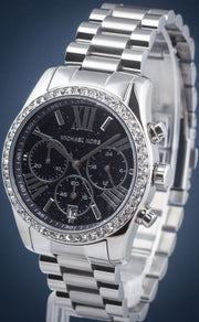  Shop Authentic Michael Kors Lexington Chronograph Black Dial Silver Steel Strap Watch For Women - MK7277 - Luxxuri