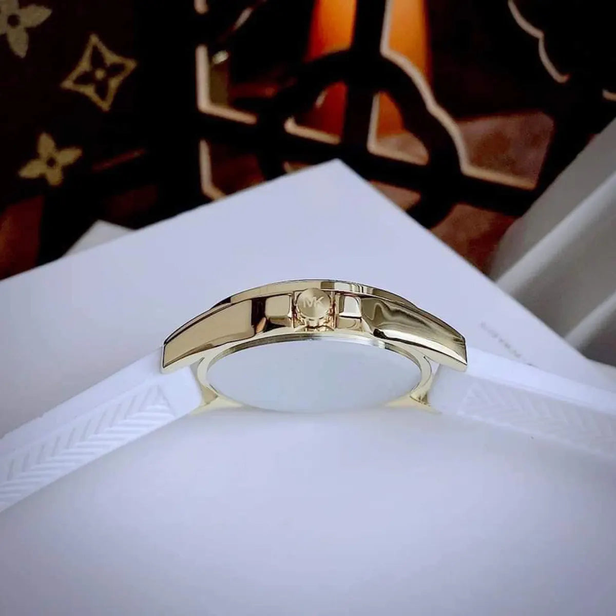  Shop Authentic Michael Kors Mini Pilot Quartz Silver Dial White Silicone Strap Watch For Women - MK7372 - Luxxuri