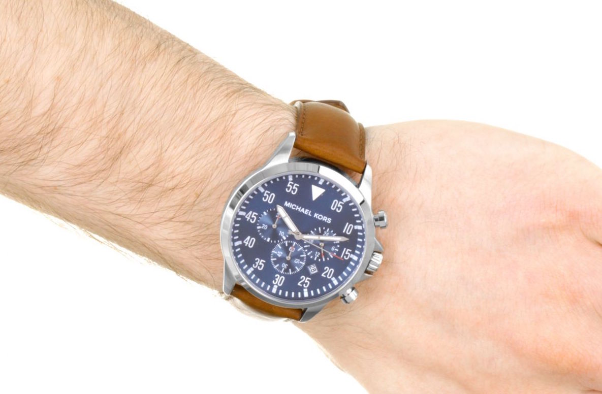  Shop Authentic Michael Kors Gage Chronograph Blue Dial Brown Leather Strap Watch For Men - MK8362 - Luxxuri