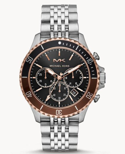  Shop Authentic Michael Kors Bayville Chronograph Black Dial Silver Steel Strap Watch For Men - MK8725 - Luxxuri