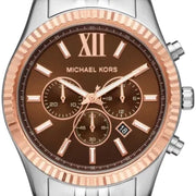  Shop Authentic Michael Kors Lexington Chronograph Brown Dial Silver Steel Strap Watch For Men - MK8732 - Luxxuri