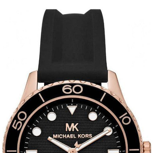  Shop Authentic Michael Kors Runway Quartz Black Dial Black Silicone Strap Watch For Women - MK6852 - Luxxuri
