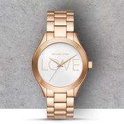  Shop Authentic Michael Kors Slim Runway White Dial Rose Gold Steel Strap Watch For Women - MK3804 - Luxxuri