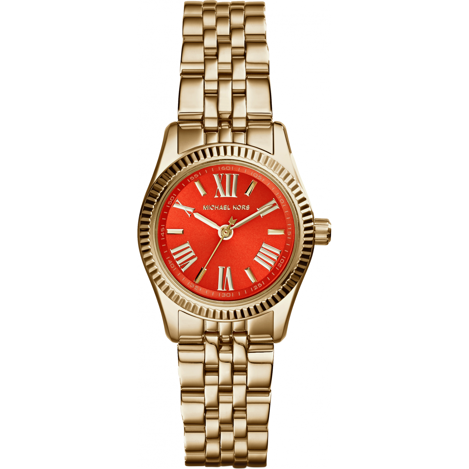  Shop Authentic Michael Kors Lexington Quartz Orange Dial Gold Steel Strap Watch For Women - MK3284 - Luxxuri