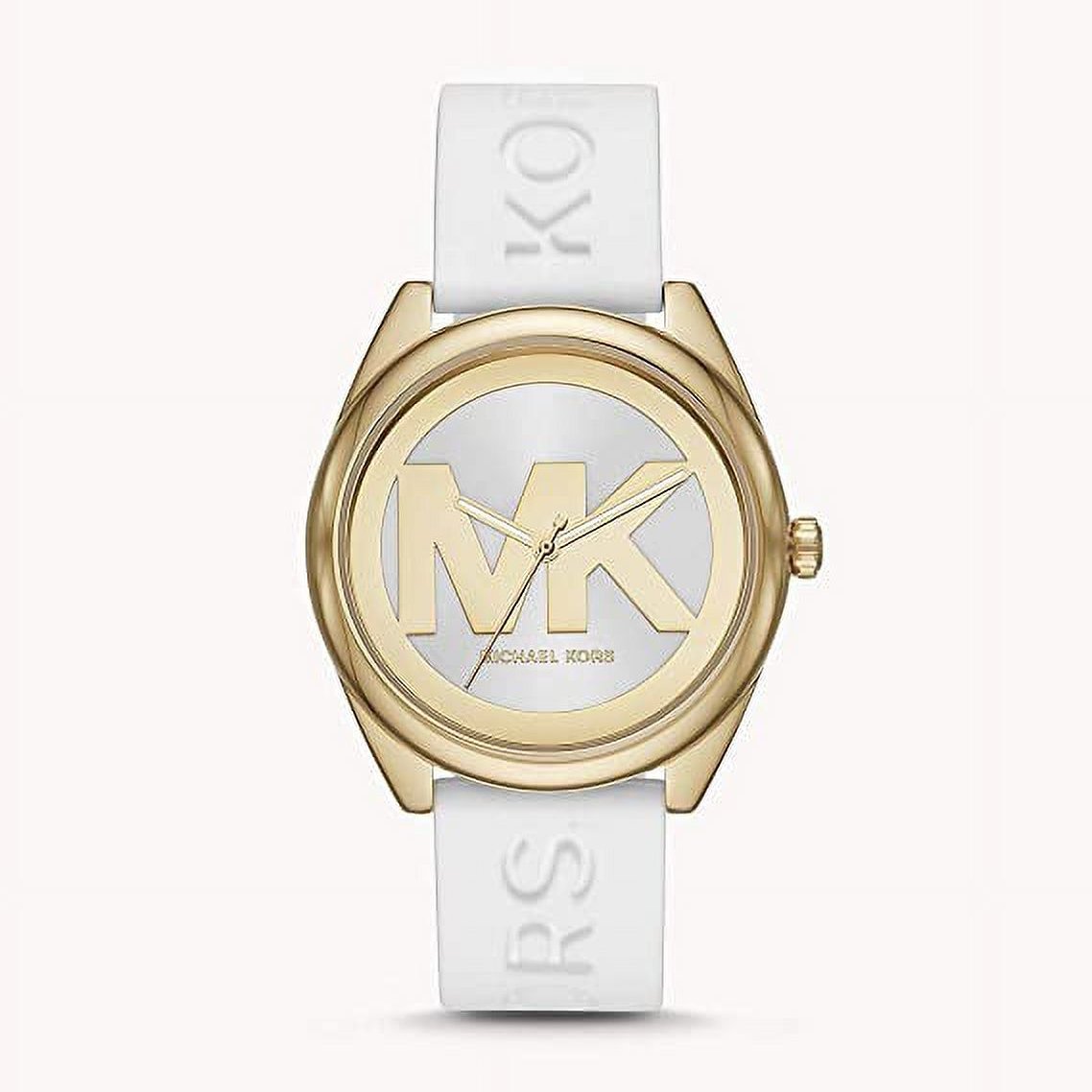  Shop Authentic Michael Kors Janelle Three Hand Silver Dial White Rubber Strap Watch For Women - MK7141 - Luxxuri