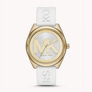  Shop Authentic Michael Kors Janelle Three Hand Silver Dial White Rubber Strap Watch For Women - MK7141 - Luxxuri