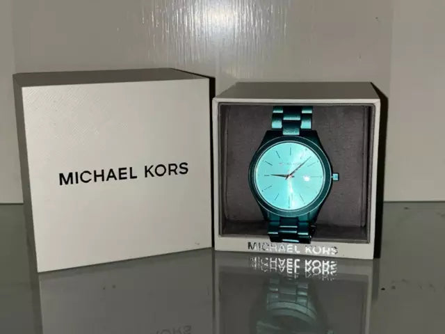  Shop Authentic Michael Kors Slim Runway Blue Dial Blue Steel Strap Watch For Women - MK4525 - Luxxuri