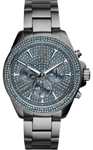  Shop Authentic Michael Kors Wren Chronograph Quartz Blue Dial Grey Steel Strap Watch For Women - MK6097 - Luxxuri