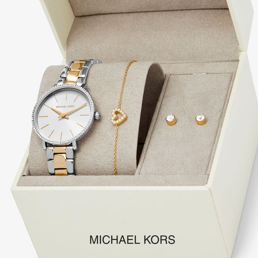  Shop Authentic Michael Kors Pyper Quartz Silver Dial Two Tone Steel Strap Watch For Women - MK1041 - Luxxuri