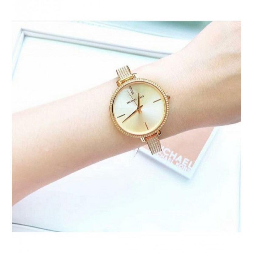  Shop Authentic Michael Kors Jaryn Quartz Gold Dial Gold Steel Strap Watch For Women - MK3784 - Luxxuri