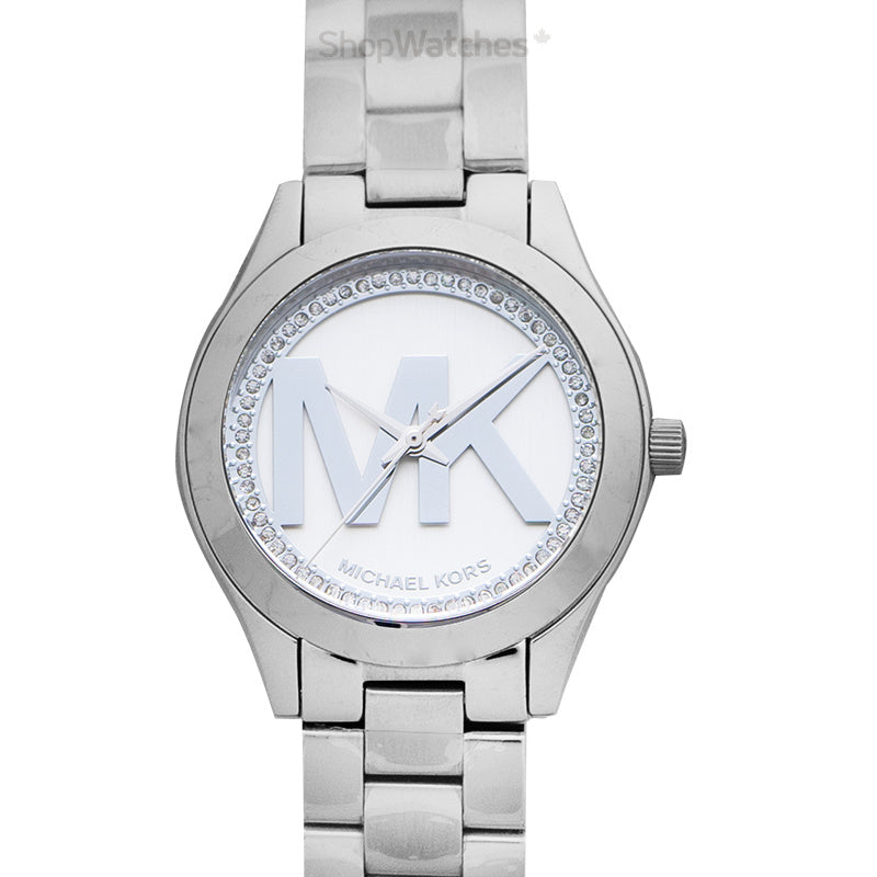  Shop Authentic Michael Kors Mini Slim Runway Silver Dial Silver Steel Strap Watch for Women - MK3548 - Luxxuri
