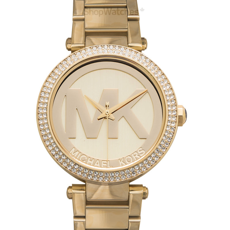  Shop Authentic Michael Kors Parker Diamonds Gold Dial Gold Steel Strap Watch for Women - MK5784 - Luxxuri