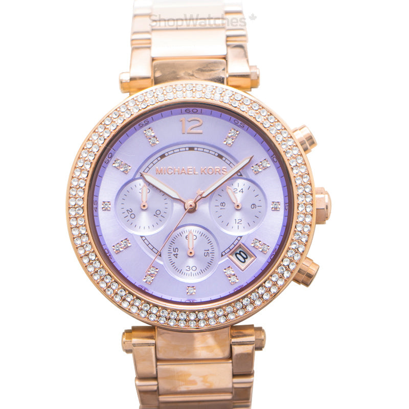 Shop Authentic Michael Kors Parker Purple Dial Rose Gold Steel Strap Watch for Women - MK6169 - Luxxuri