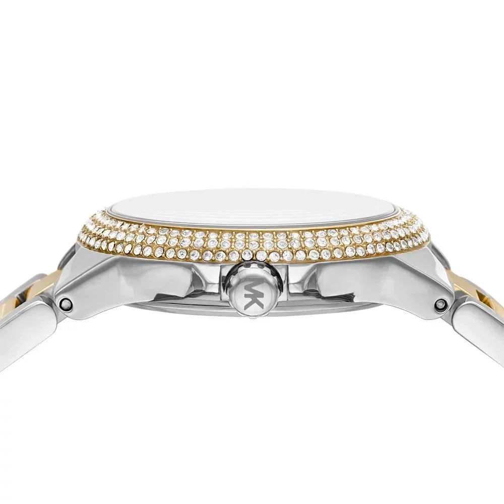  Shop Authentic Michael Kors Camille Multifunction Silver Dial Two Tone Steel Strap Watch For Women - MK6982 - Luxxuri