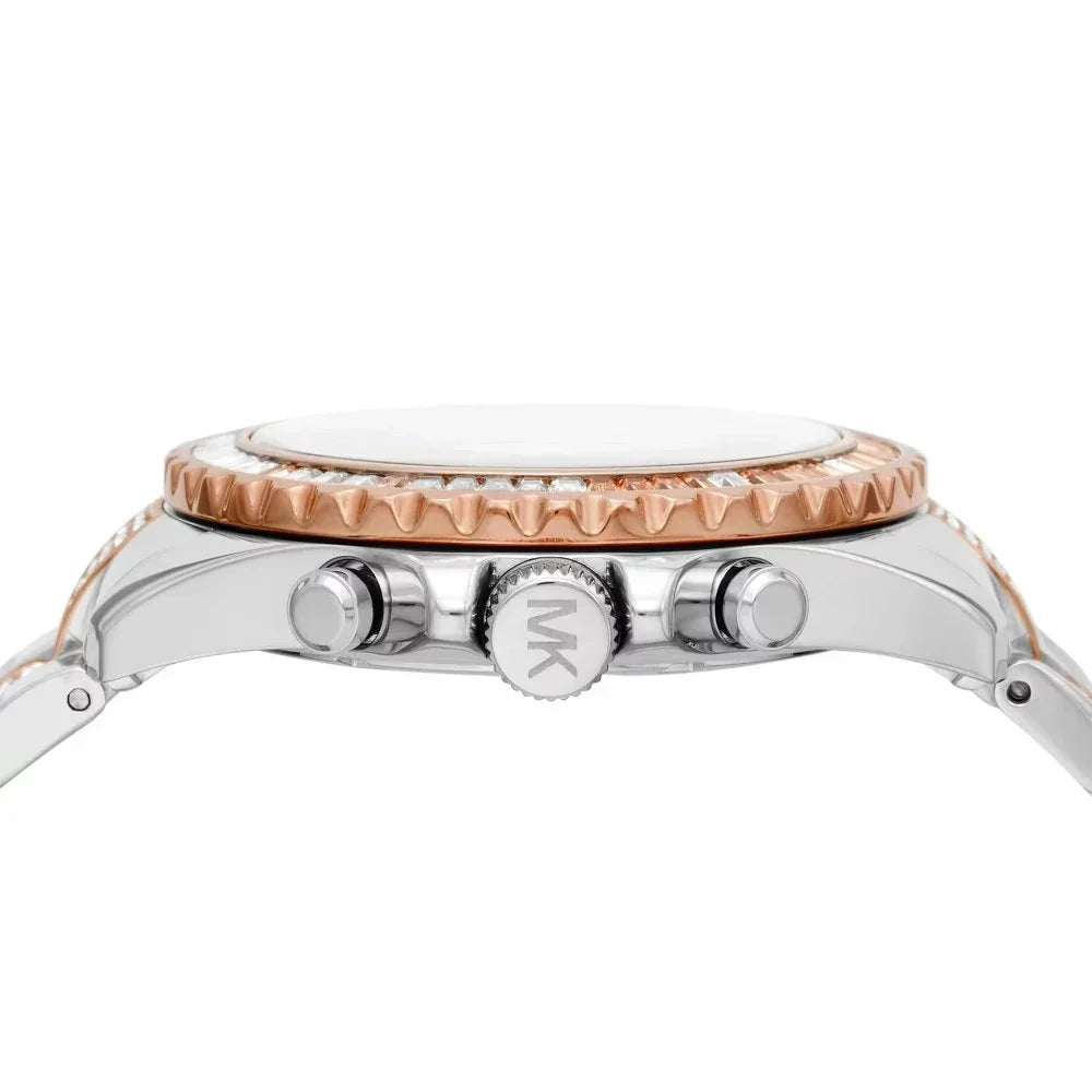  Shop Authentic Michael Kors Everest Chronograph Silver Dial Two Tone Steel Strap Watch For Women - MK6975 - Luxxuri
