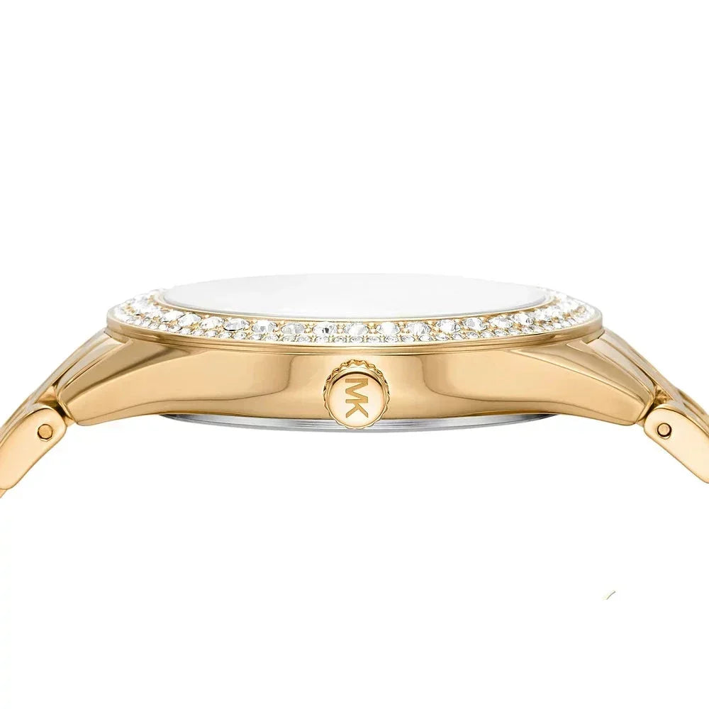  Shop Authentic Michael Kors Harlowe Three-Hand Quartz Gold Dial Gold Steel Strap Watch For Women - MK4709 - Luxxuri