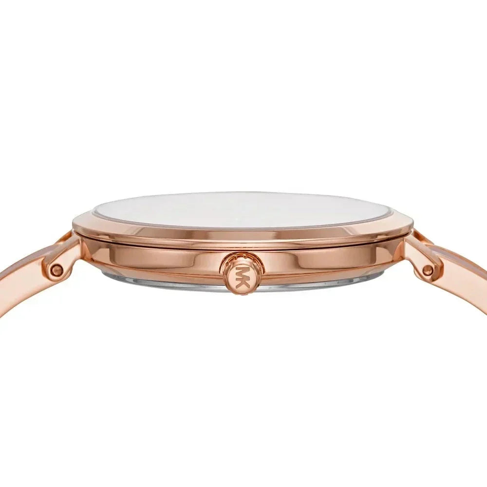  Shop Authentic Michael Kors Jaryn Analog Gold Dial Pink Steel Strap Watch For Women - MK4343 - Luxxuri