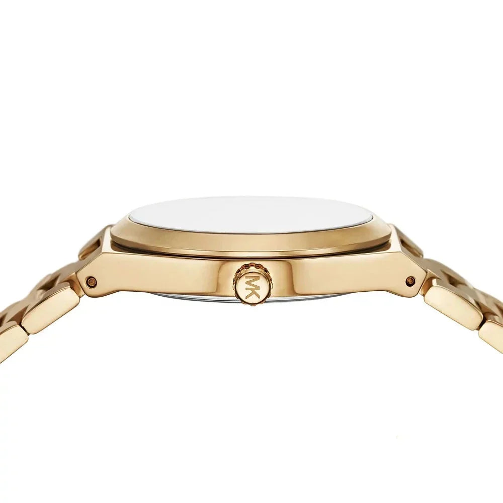  Shop Authentic Michael Kors Lennox Three-Hand Gold Dial Gold Steel Strap Watch for Women - MK7500 - Luxxuri